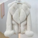 2023 New Winter Natural Fox Fur Collar Suede Goose Down Jacket Women Luxury Puffer Jackets Clothing