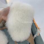 Real Fox Fur Big Collar Denim Parkas 2023 Autumn Winter New White Goose Down Liner Thickening Warm Fur Coat For Women