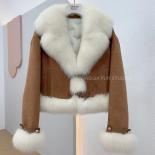 2023 New Fashion Duck Down Jacket Real Fur Coat Winter Women Jacket Natural Fox Fur Collar Thick Suede Outerwear Warerwe