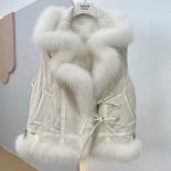2023 Winter New Fashion Goose Down Vest Natural Fox Fur Collar Waistcoat Womens Luxury Puffer Jackets Clothing