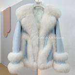 New Style 2023 Real Fox Fur Coats For Women Thick Warm Jackets White Duck Down Lining Lady Natural Fur Autumn Winter