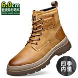 Outdoor Martin Boots Mens Genuine Leather Plush Soft Leather  Retro Motorcycle Rider  High Thick Bottom Work Wear Cowboy