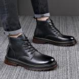 Short Martin Boots Mens Dermis Winter Breathable Cow Rib Sole Low Top British Soft Leather Black Mid Red Wing Cowboy Boo