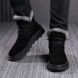 Snow Boots Mens Genuine Leather Insulation Thick Sole Low Northeast Cotton Shoes Plush Super Thick High Cut Martin Boots