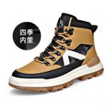Aj High Top Shoes Men's 2023 New Autumn And Winter Styles Men's Thick Soles Rise Board Shoes Trendy Martin Boots Shoes W