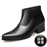 English Pointed Leather Shoes Mens High Top Chelsea Boots Genuine Leather Medium Top White Martin Boots Leather Bootsplu