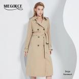 Miegofce 2023 Spring Autumn British Style Lady Lapel Long Trench Coat Solid Color Belt Scarf Commuter Casual Women Parka