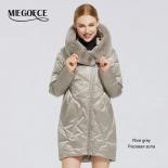 Miegofce  Winter New Women's Cotton Coat With Stylish Fur Collar Rex Rabbit Long Jacket Winter Women Parkas Windproof Ja
