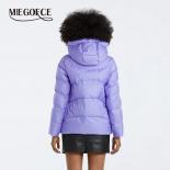 Miegofce 2023 Winter Collection Loose Comfortable Short Women Coat Fashion Double Zipper Jacket Windproof Hooded Parka D
