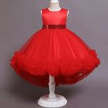 Kids Party Clothes Lace Formal Sleeveless Wedding Gown Tutu Princess Dress Flower Girls Children Clothing 8 10 Yearsdres
