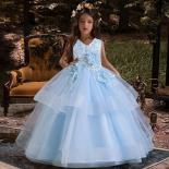 Vestido de boda de flores para niña, adecuado para vestidos elegantes de fiesta para niñas de 8 a 12 años, encaje de lujo, fiest