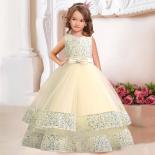 New Princess Flower Girls1st Communion Dress Wedding Gown Children's Gauze Lace Birthday Party Dinner Ball Big Butterfly