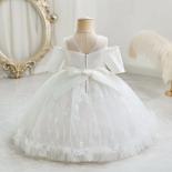 New Summer Big Bow Cake Birthday Dress Girl Baby One Year Baptist Princess Dress Flower Girl Dresses For Weddings 0 5 Ye