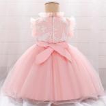 Baby Standing Neck Butterfly Princess Skirt Girl Lace Bow Puffy Skirt Party Birthday Centennial Dress