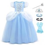 Role Playing In Girls' Games 2023 Girls' Birthday Party Dresses Halloween Performance Accessories Christmas Evening Dres