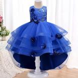 Hot Selling New Girls' Drag Tail Mesh Petal Princess Dress Formal Christmas Dinner Gorgeous Dress Cocktail Party Evening
