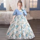 2023 Summer Girls' Dress Long Bridesmaid Children's Dress Vintage Chiffon Girls' Dress Party Wedding Dress 3 10 14 Yrs C