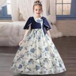 2023 Summer Girls' Dress Long Bridesmaid Children's Dress Vintage Chiffon Girls' Dress Party Wedding Dress 3 10 14 Yrs C