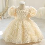 Girls' Party Dress Princess Christmas Bubble Sleeves Cute And Fashionable Toddler Bow Birthday Christmas Dress Baby Clot