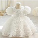 Girls' Party Dress Princess Christmas Bubble Sleeves Cute And Fashionable Toddler Bow Birthday Christmas Dress Baby Clot