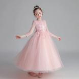 Princess Girl Long Sequin Dress  New Long Sleeve Children's School Party Dress Show Dress Girl's Birthday Party Dress