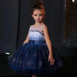 New Girl Princess Gauze Fluffy Dress Sequin Gradient Blue Tutu Party Dress Formal Communion Maintenance Evening Dress Gi