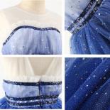 New Girl Princess Gauze Fluffy Dress Sequin Gradient Blue Tutu Party Dress Formal Communion Maintenance Evening Dress Gi