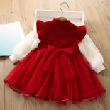 Novo vestido para meninas outono e inverno moda vermelho celebração vestido de ano novo das crianças natal desempenho das menina