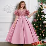 New Elegant Girls' Sequins Halloween Party Dress, Fashionable Mesh Christmas Ball Performance Dress, Dress For 4 12 Year
