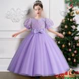 New Elegant Girls' Sequins Halloween Party Dress, Fashionable Mesh Christmas Ball Performance Dress, Dress For 4 12 Year