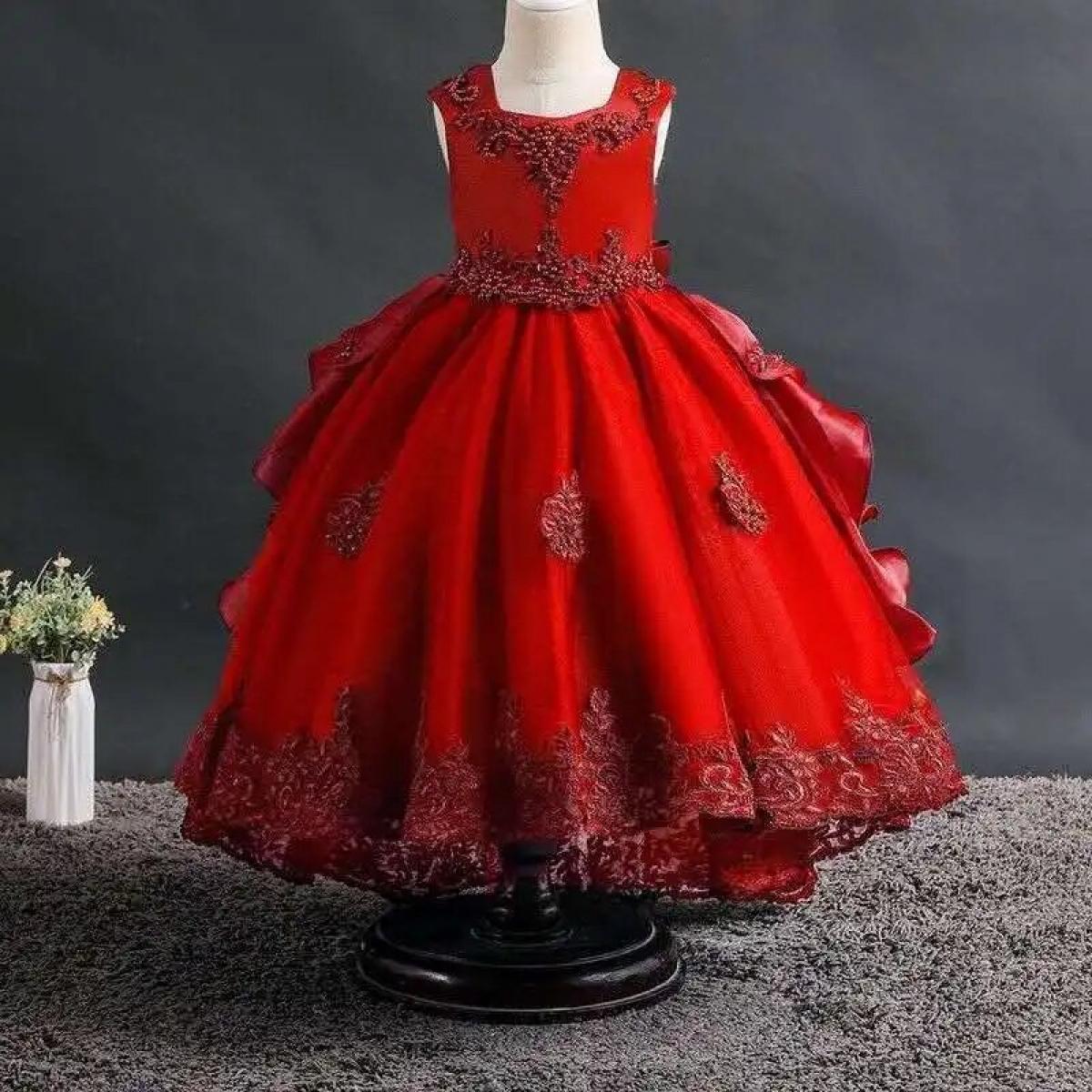 שמלת מסיבת ילדה אלגנטית חדשה שמלת נשף מדהימה שמלה מסיבת סיום גדולה שמלה קולקטיבית 4 נסיכי ליל כל הקדושים בני 12