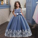 4 12t Flower Girl Birthday Supper Party First Formal Dinner Long Dress Beaded Embroidery School Graduation Party Dress G