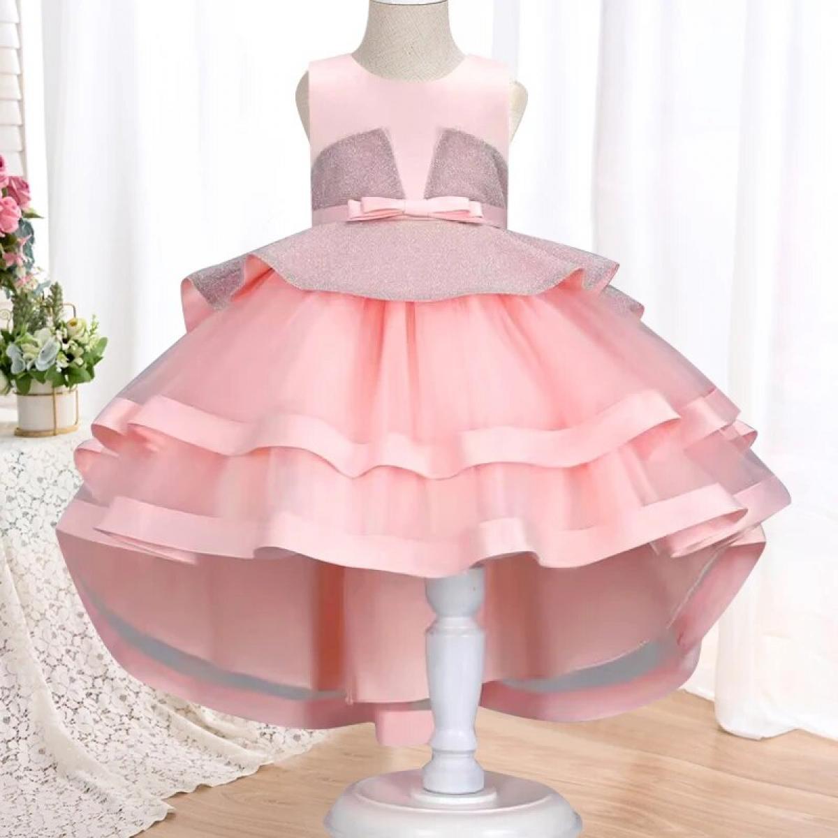 2023 novo verão para meninas vestido de princesa festa de aniversário vestido de reboque menina piano desempenho bolo vestido fo