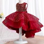 Girls' Sleeveless Sequin Jumpsuit Trailing Birthday Communion Party Dress Flower Girl Pageant Party Dress Trailing Sequi