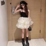2023 New Fashion Black Strap Wednesdays Adams Girls' Dress Summer Poached Cake Strap Dress Girls 1 6t