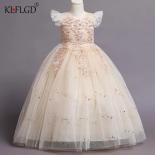 Long Embroidered Girl Wedding Dress  Baby Girl Communion Dress Dress  Flower Girl  