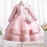 New Autumn/winter Long Sleeve Party Dress Elegant Girl Embroidery Christmas Performance Dress Gift Bag For Children Aged