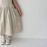 2 שמלת תינוק לילדה בת 10 2022 אופנת קיץ לילדים בגדי כותנה רצועת ילדה חצאית ארוכה רצועה רפויה מזדמנת dr