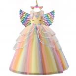 Rainbow Dresses Girls Birthday  Unicorn Birthday Party Dress  Flower Girl Wedding  