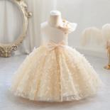 High End New 1 6t Baby Birthday Butterfly Petal Party Dress Toddler Cute Baby Girl Off The Shoulder Wedding Party Dress