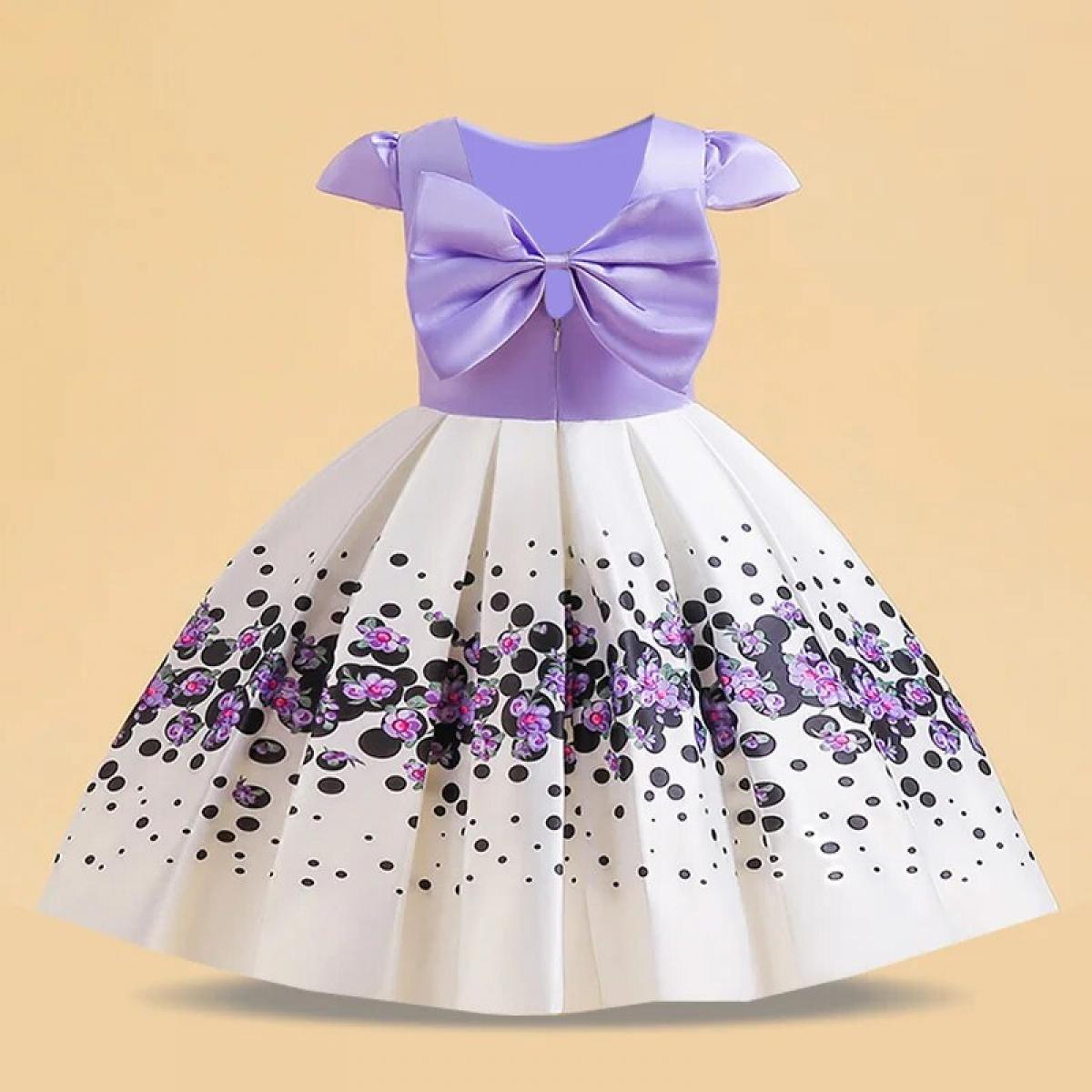 Elegant Girls Flower Cute Bow Dresses For Kids Formal Birthday Party Fairy Princess Cloth Children Wedding Tulle Vestido
