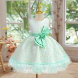 Flowers Princess Girl Dress Wedding Birthday Party For Children Costume Bow Prom Ball Gown Elegant Evening Bridesmaid Ve