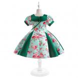 Send Bag Vintage Girl Princess Party Dress Children Clothing Pattern Flower Clothes Kids Costume Wedding Gown Evening Ve