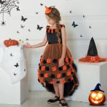 Fancy Magic Witch Halloween Costume For Kids Bat Ghost Gothic Black Dress For Girl Carnival Party Halloween Girls Prince