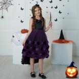 Fancy Magic Witch Halloween Costume For Kids Bat Ghost Gothic Black Dress For Girl Carnival Party Halloween Girls Prince