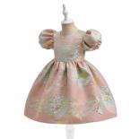 Vintage Girls Princess Party Dress For Children Costume Kids Puff Sleeve Clothes Wedding Bridesmaid Gown Evening Prom Ve