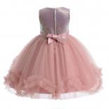 Elegant Princess Dresses For 3 10 Yrs Girls Sequin Birthday Tutu Gown Kids Summer Tulle Clothes Children Party Costume V