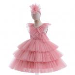 Girls Princess Flower Wedding Fluffy Gown  Dresses For Kids Birthday Party Tutu Clothes Children Elegant Vestidos For 3 