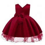  Kids Evening Clothes Big Bow Dress For Children Show Costume Vneck Party Dress Girl Infant Vestido Sleeveless 310 Years
