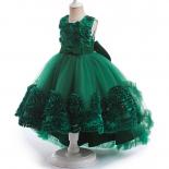 Christmas Princess Girl Dress Wedding Birthday Party Children Costume With Bow Prom Ball Gown Elegant Party Evening  Ves